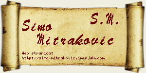 Simo Mitraković vizit kartica